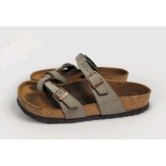 Birkenstock Mayari Women's 7 38 Birkibuc Mocha Brown Sandals Slide Strappy - Picture 4 of 10